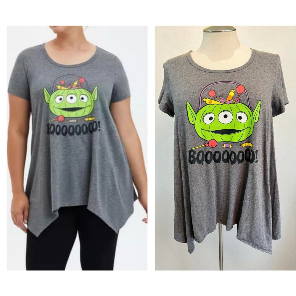 Torrid 1 (1X 14/16) Disney‎ Pixar Halloween Toy Story Alien Boo Handkerchief Tee
